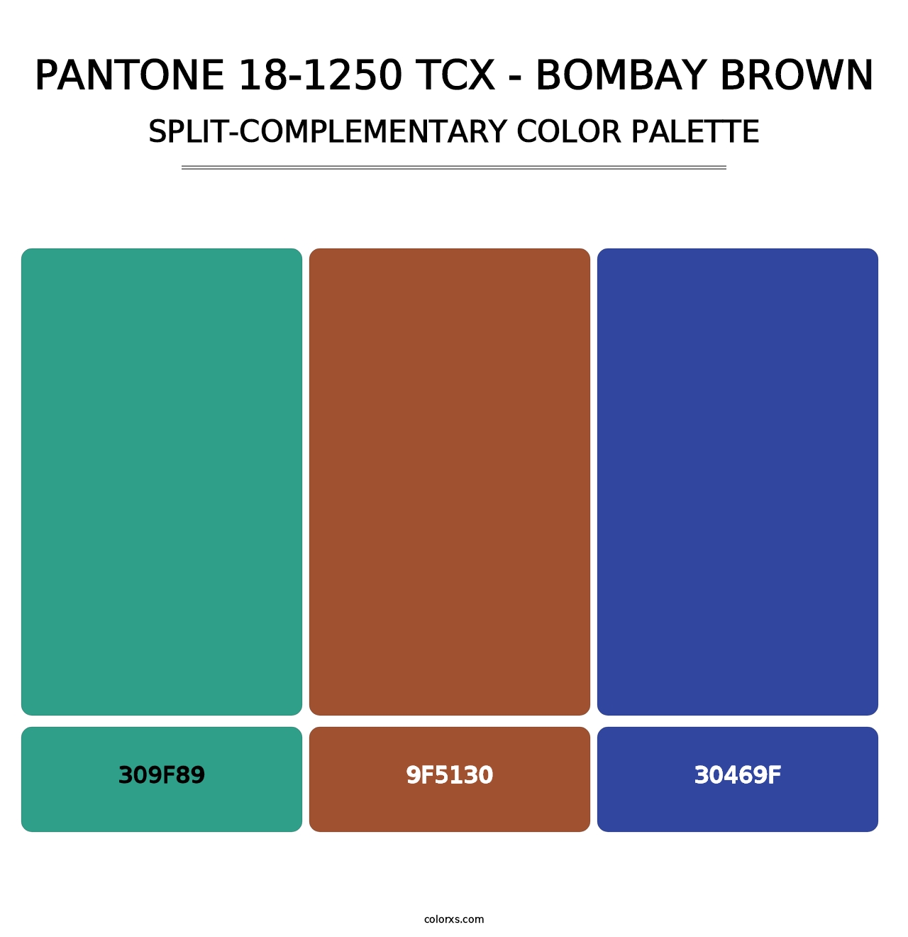 PANTONE 18-1250 TCX - Bombay Brown - Split-Complementary Color Palette