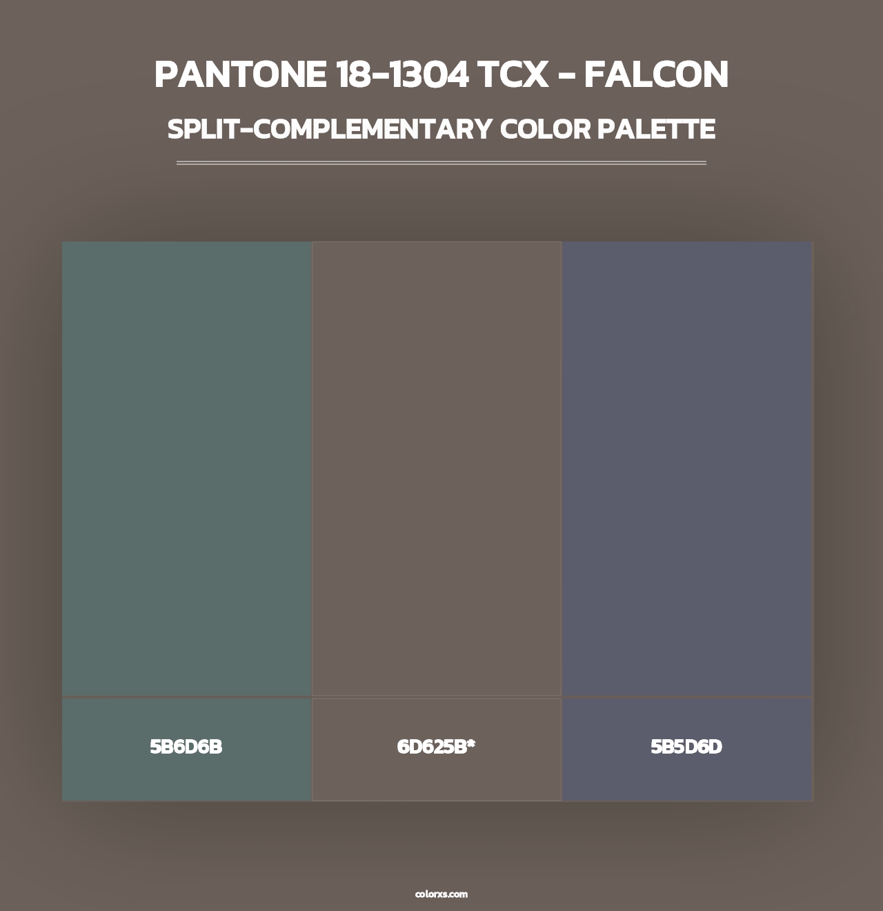 PANTONE 18-1304 TCX - Falcon - Split-Complementary Color Palette
