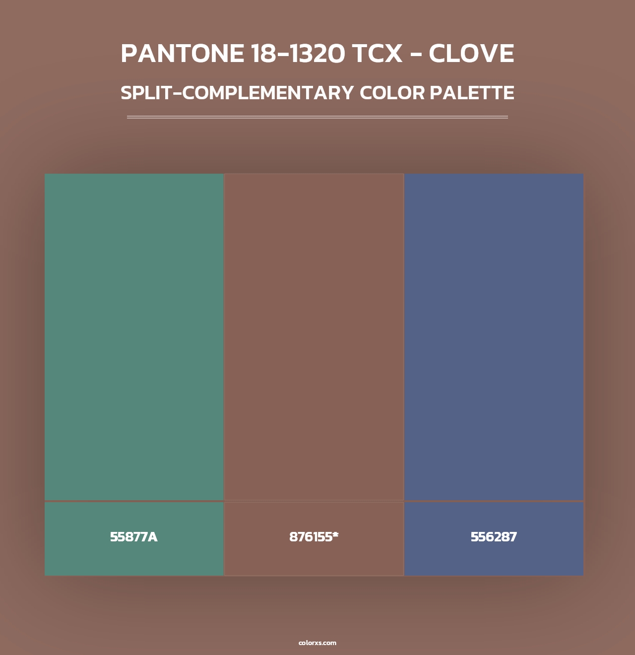 PANTONE 18-1320 TCX - Clove - Split-Complementary Color Palette