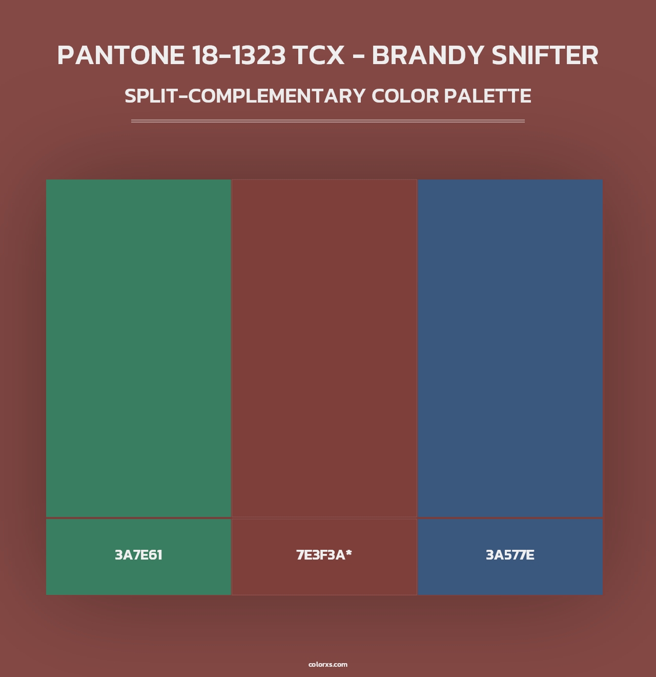 PANTONE 18-1323 TCX - Brandy Snifter - Split-Complementary Color Palette
