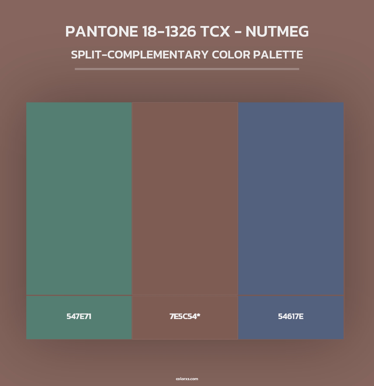 PANTONE 18-1326 TCX - Nutmeg - Split-Complementary Color Palette