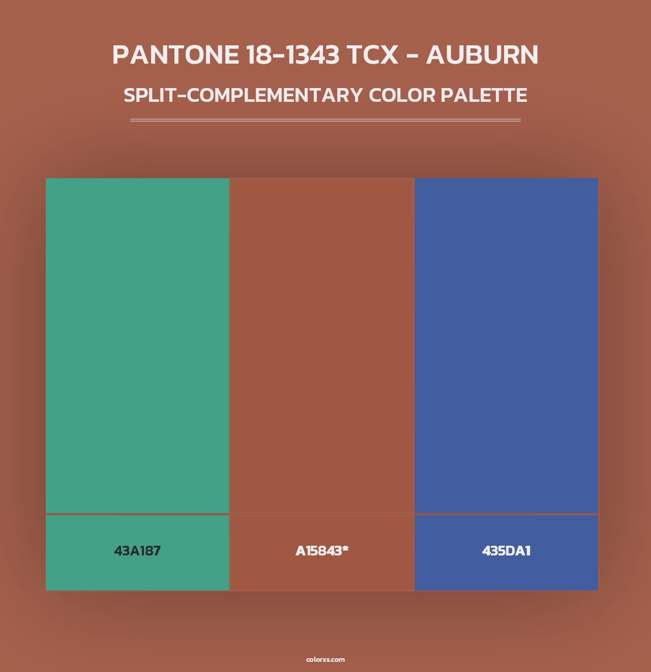 PANTONE 18-1343 TCX - Auburn - Split-Complementary Color Palette