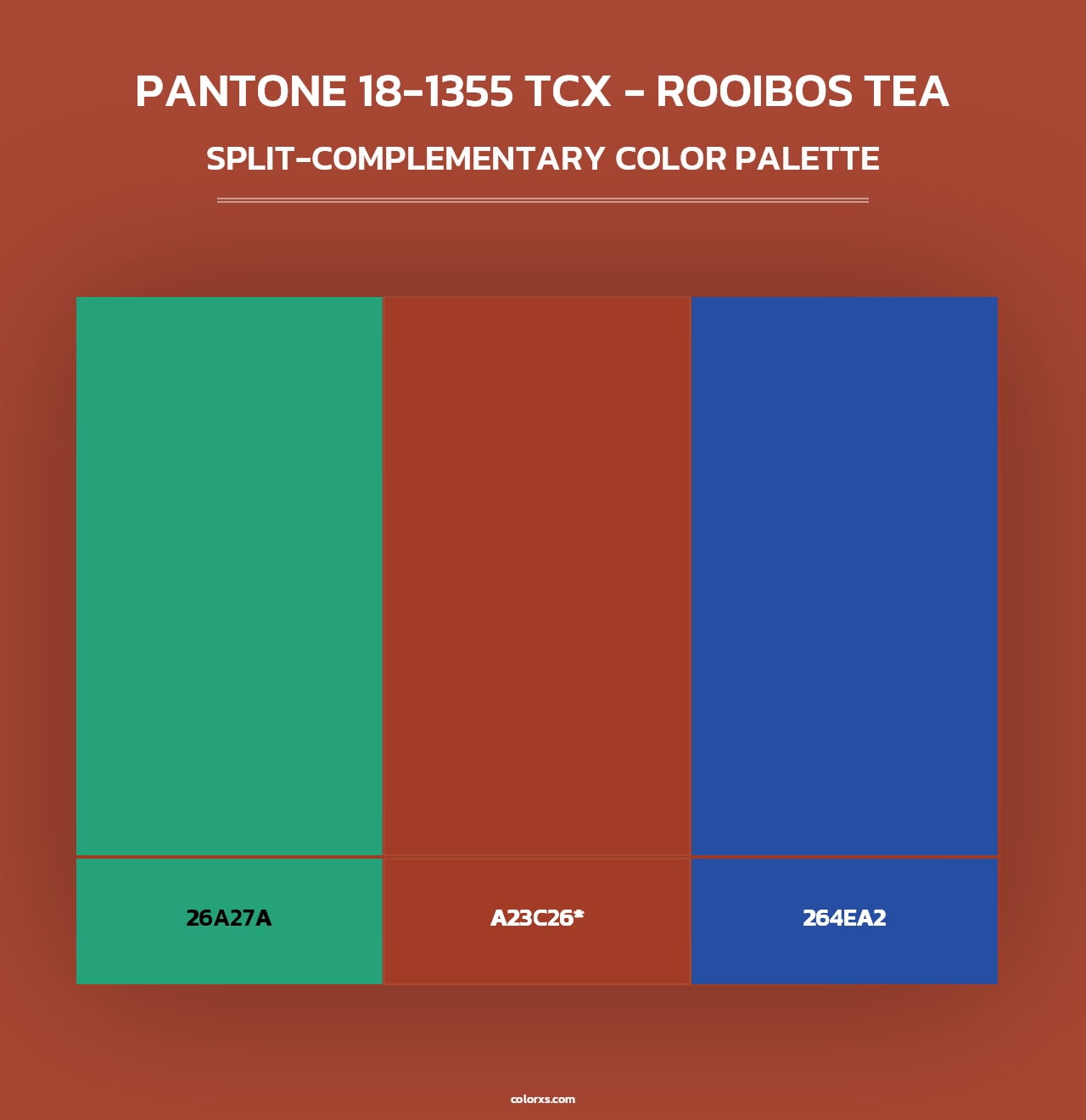 PANTONE 18-1355 TCX - Rooibos Tea - Split-Complementary Color Palette