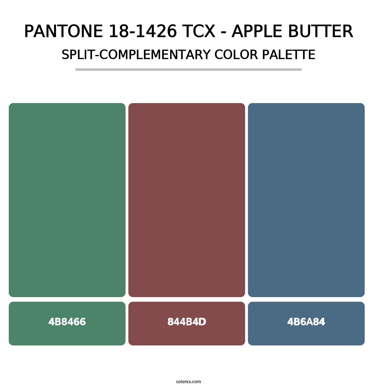 PANTONE 18-1426 TCX - Apple Butter - Split-Complementary Color Palette