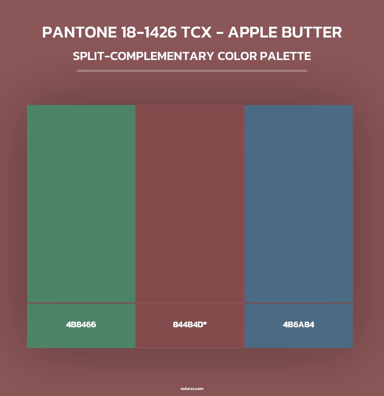 PANTONE 18-1426 TCX - Apple Butter - Split-Complementary Color Palette
