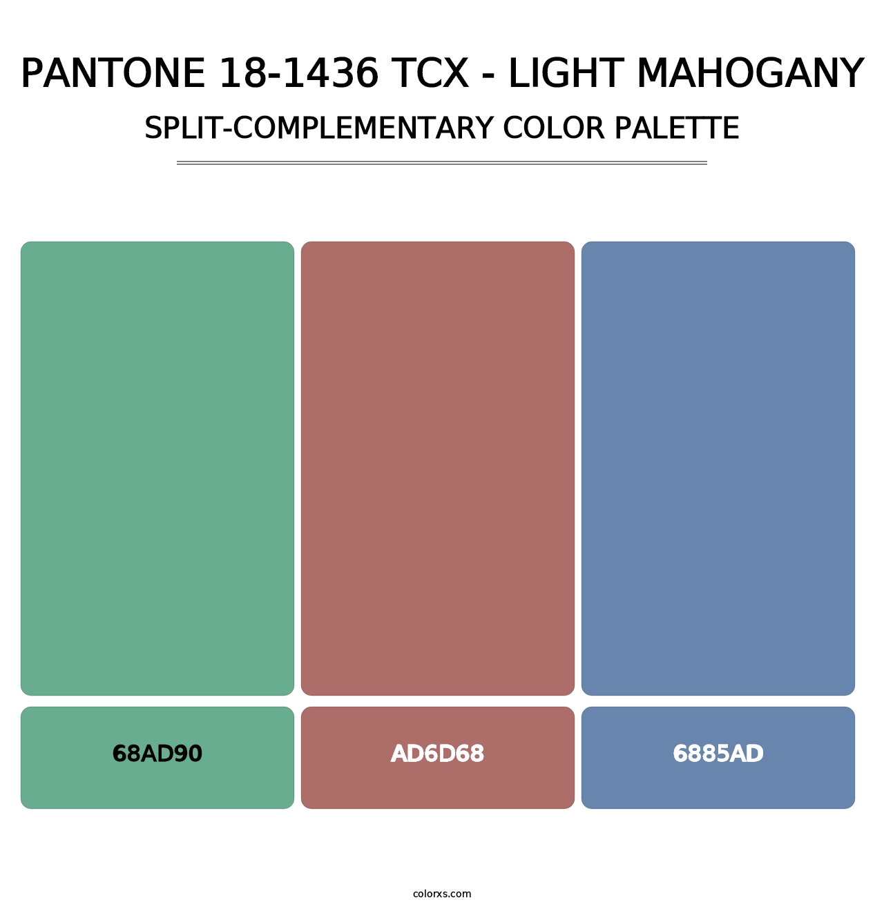PANTONE 18-1436 TCX - Light Mahogany - Split-Complementary Color Palette