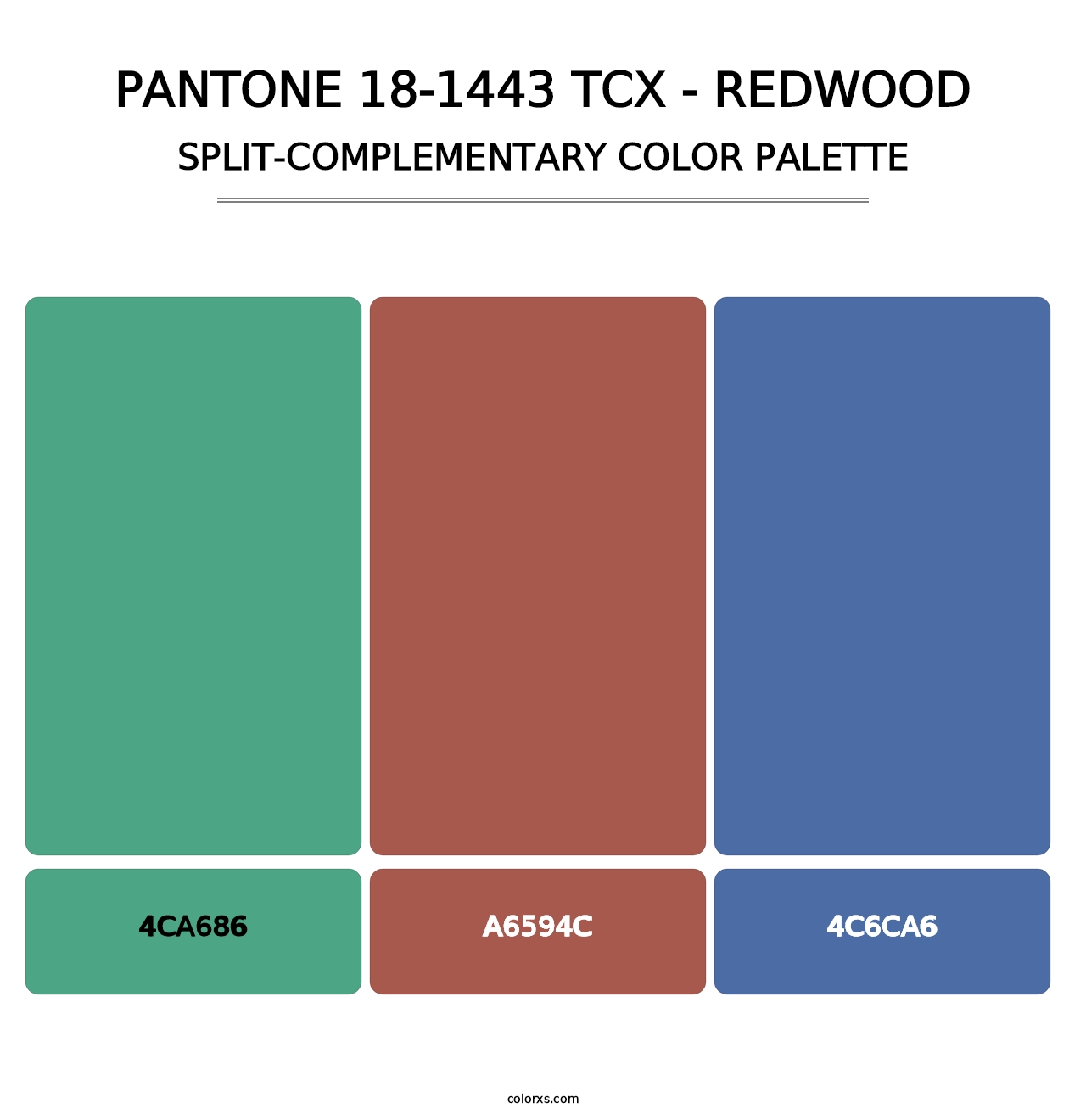 PANTONE 18-1443 TCX - Redwood - Split-Complementary Color Palette