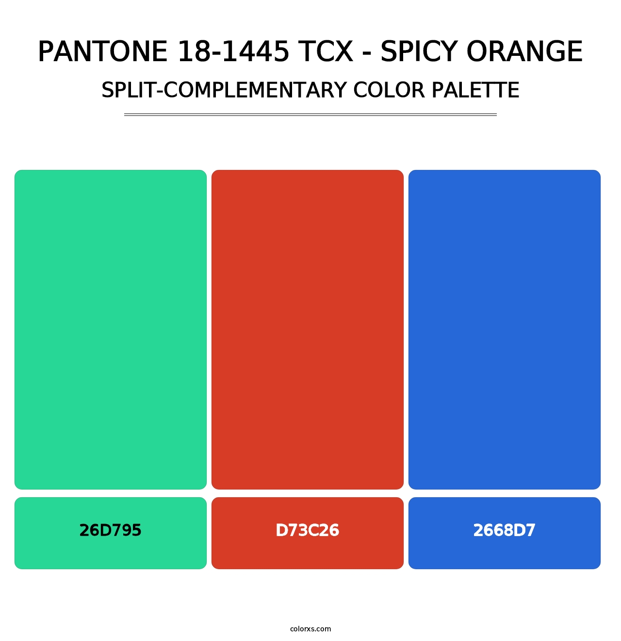 PANTONE 18-1445 TCX - Spicy Orange - Split-Complementary Color Palette