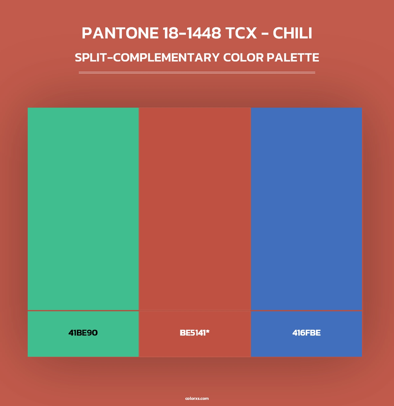 PANTONE 18-1448 TCX - Chili - Split-Complementary Color Palette