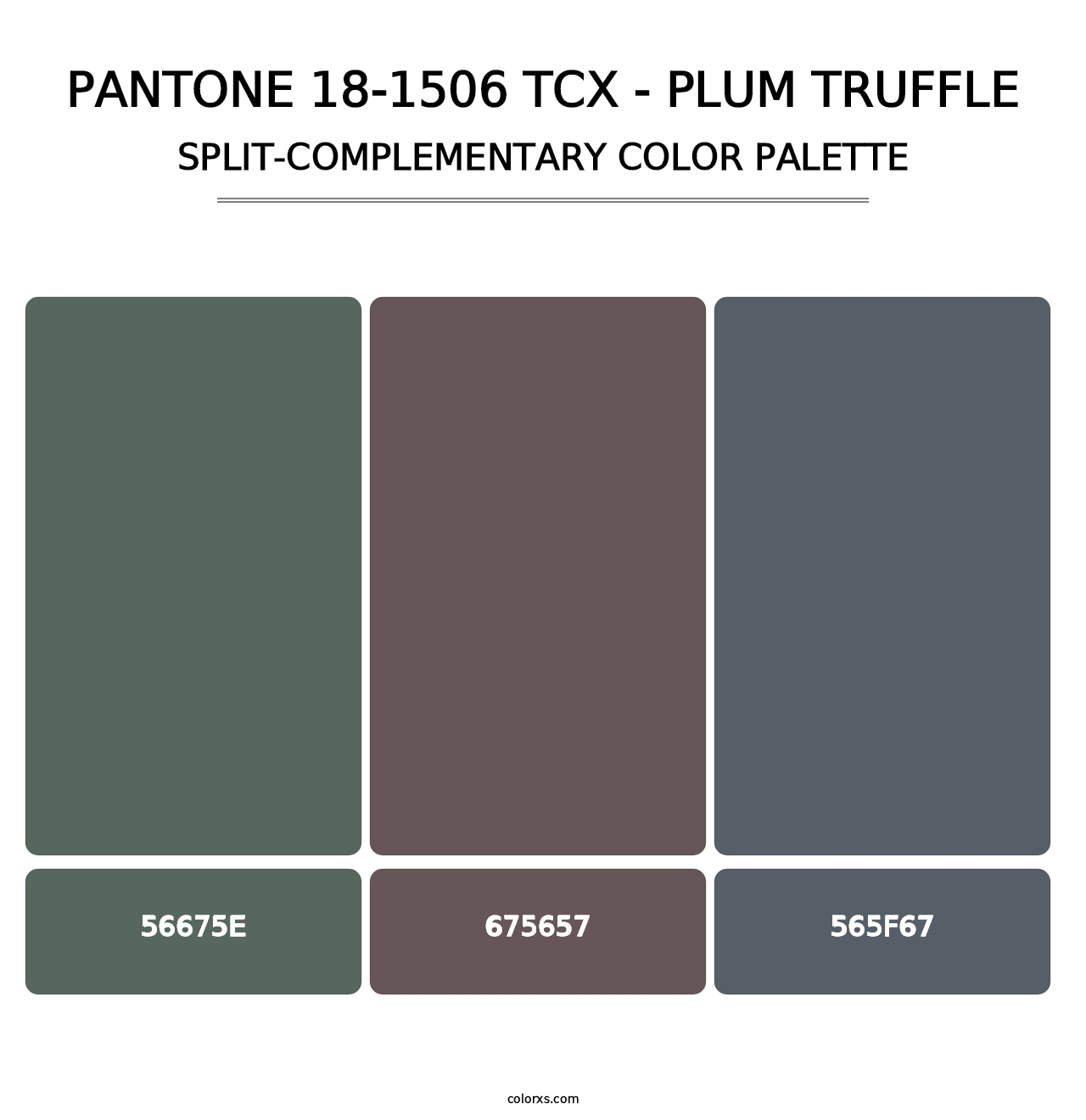 PANTONE 18-1506 TCX - Plum Truffle - Split-Complementary Color Palette