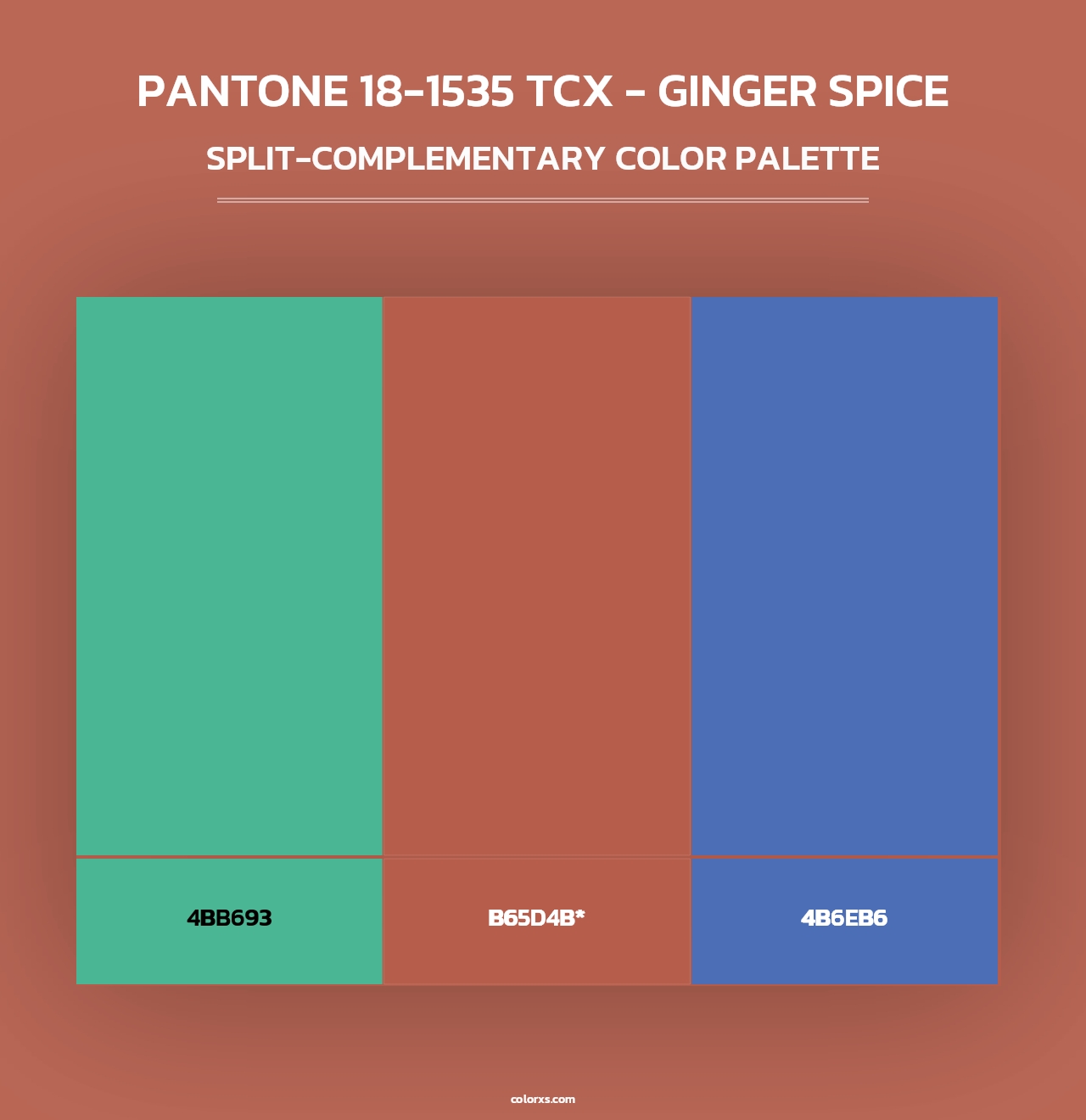 PANTONE 18-1535 TCX - Ginger Spice - Split-Complementary Color Palette