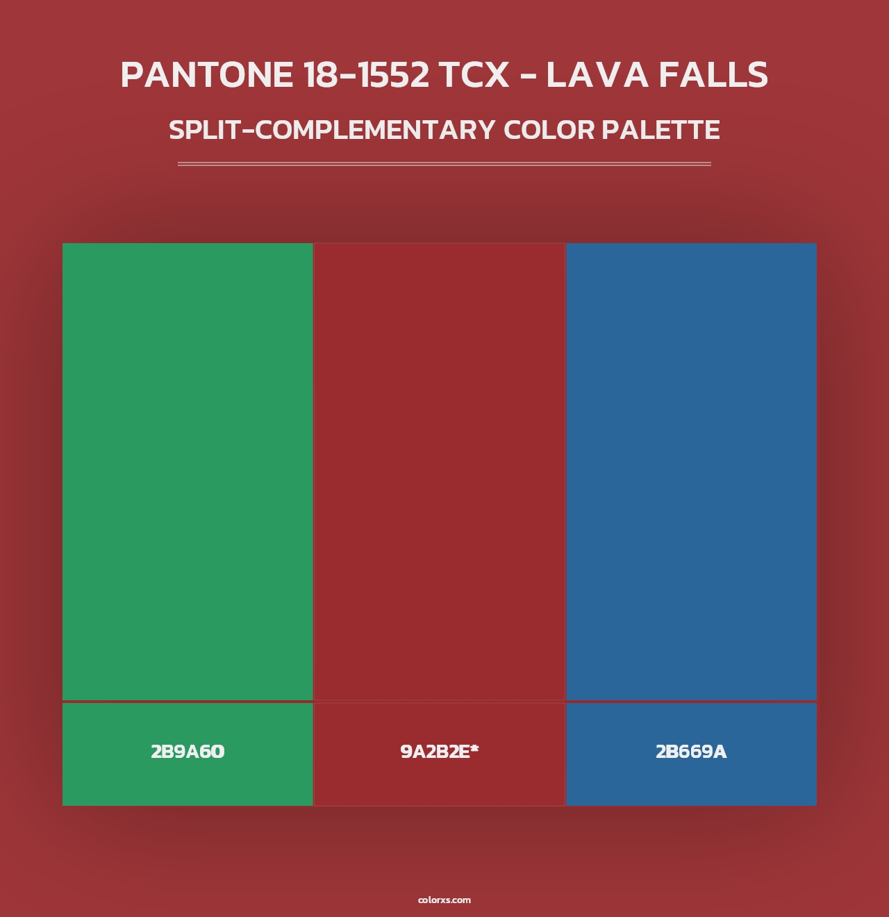 PANTONE 18-1552 TCX - Lava Falls - Split-Complementary Color Palette