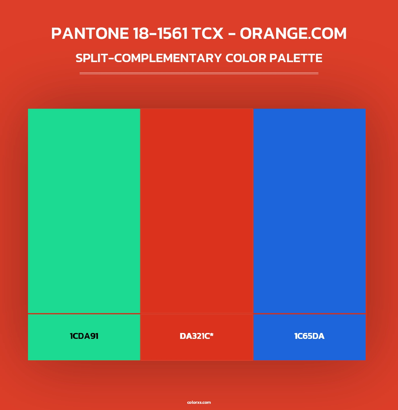 PANTONE 18-1561 TCX - Orange.com - Split-Complementary Color Palette