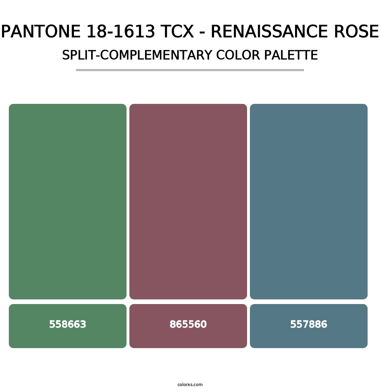 PANTONE 18-1613 TCX - Renaissance Rose - Split-Complementary Color Palette