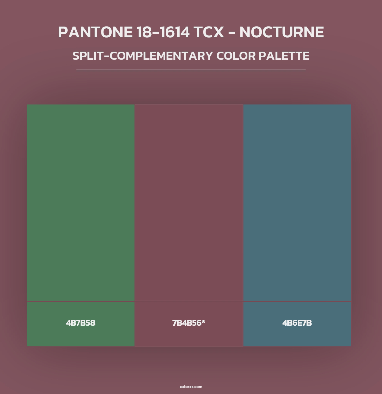 PANTONE 18-1614 TCX - Nocturne - Split-Complementary Color Palette
