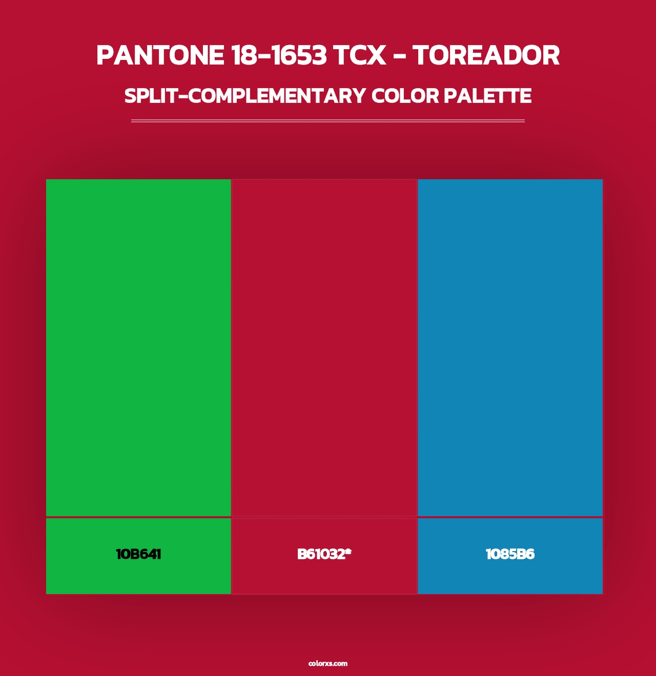 PANTONE 18-1653 TCX - Toreador - Split-Complementary Color Palette