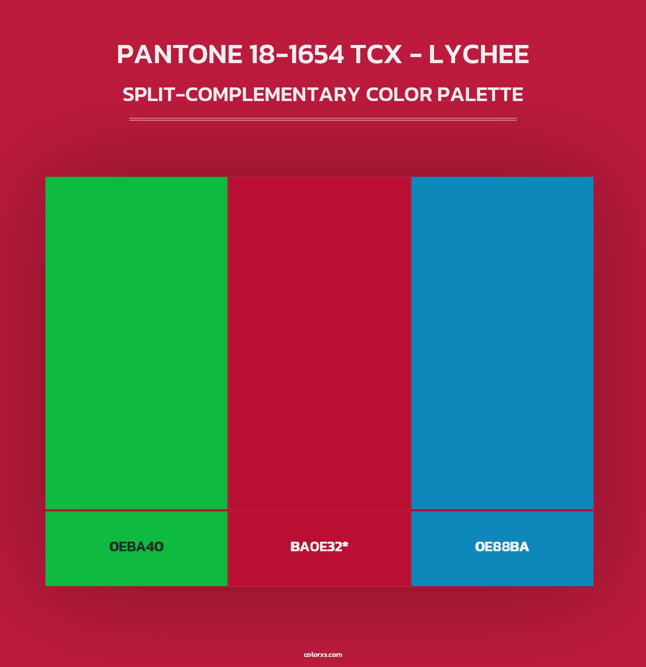 PANTONE 18-1654 TCX - Lychee - Split-Complementary Color Palette