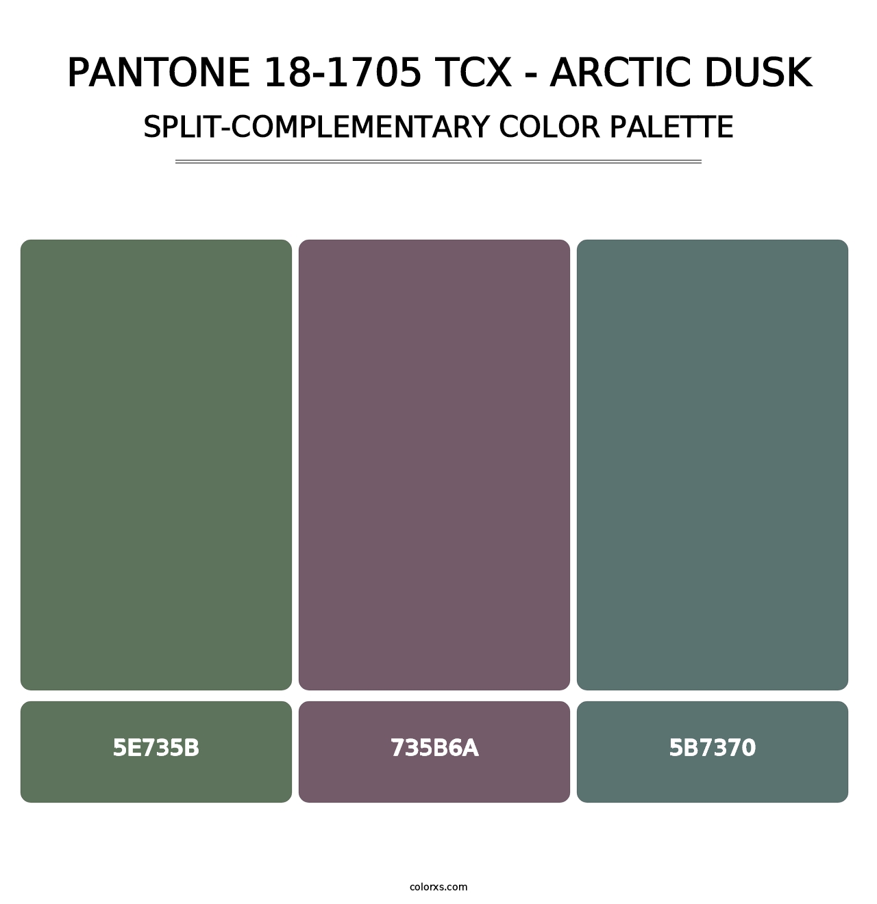 PANTONE 18-1705 TCX - Arctic Dusk - Split-Complementary Color Palette