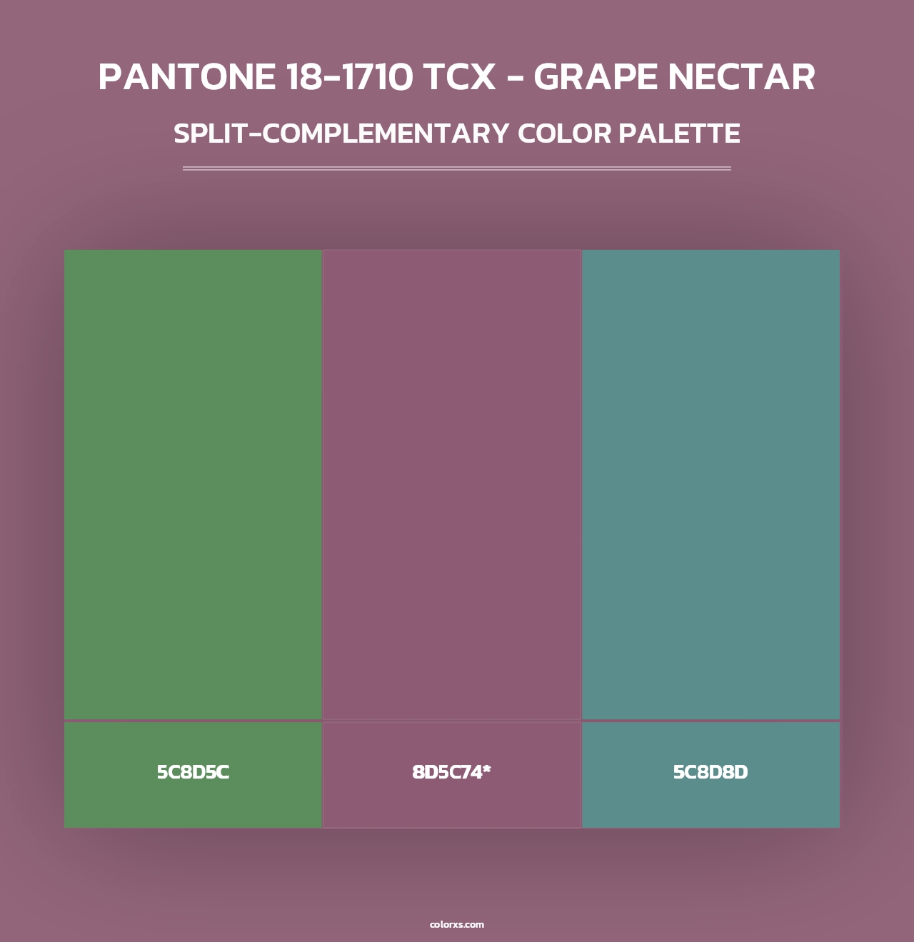 PANTONE 18-1710 TCX - Grape Nectar - Split-Complementary Color Palette
