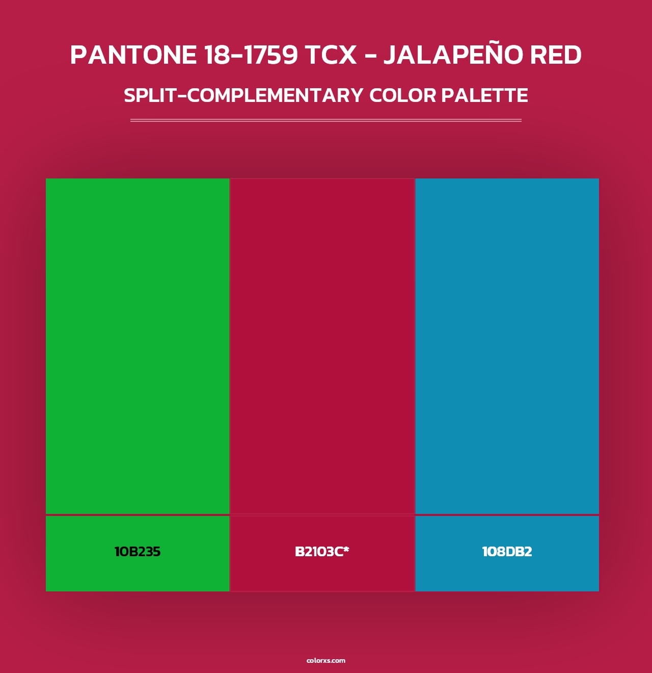 PANTONE 18-1759 TCX - Jalapeño Red - Split-Complementary Color Palette