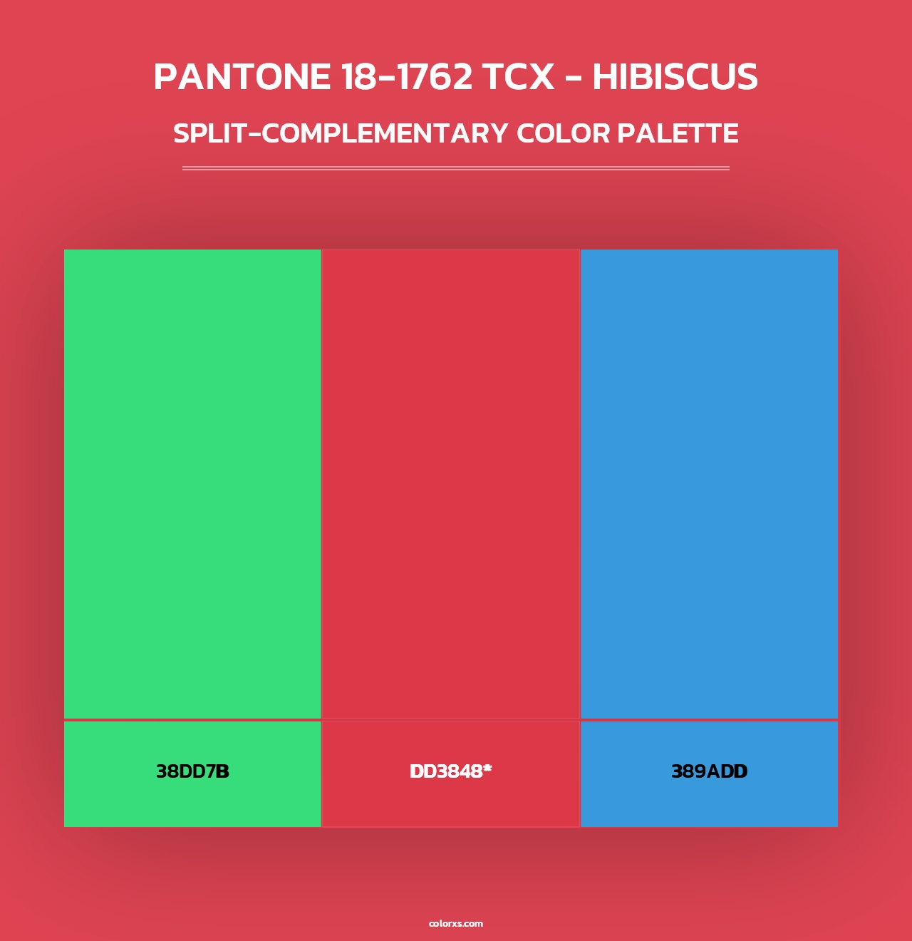 PANTONE 18-1762 TCX - Hibiscus - Split-Complementary Color Palette