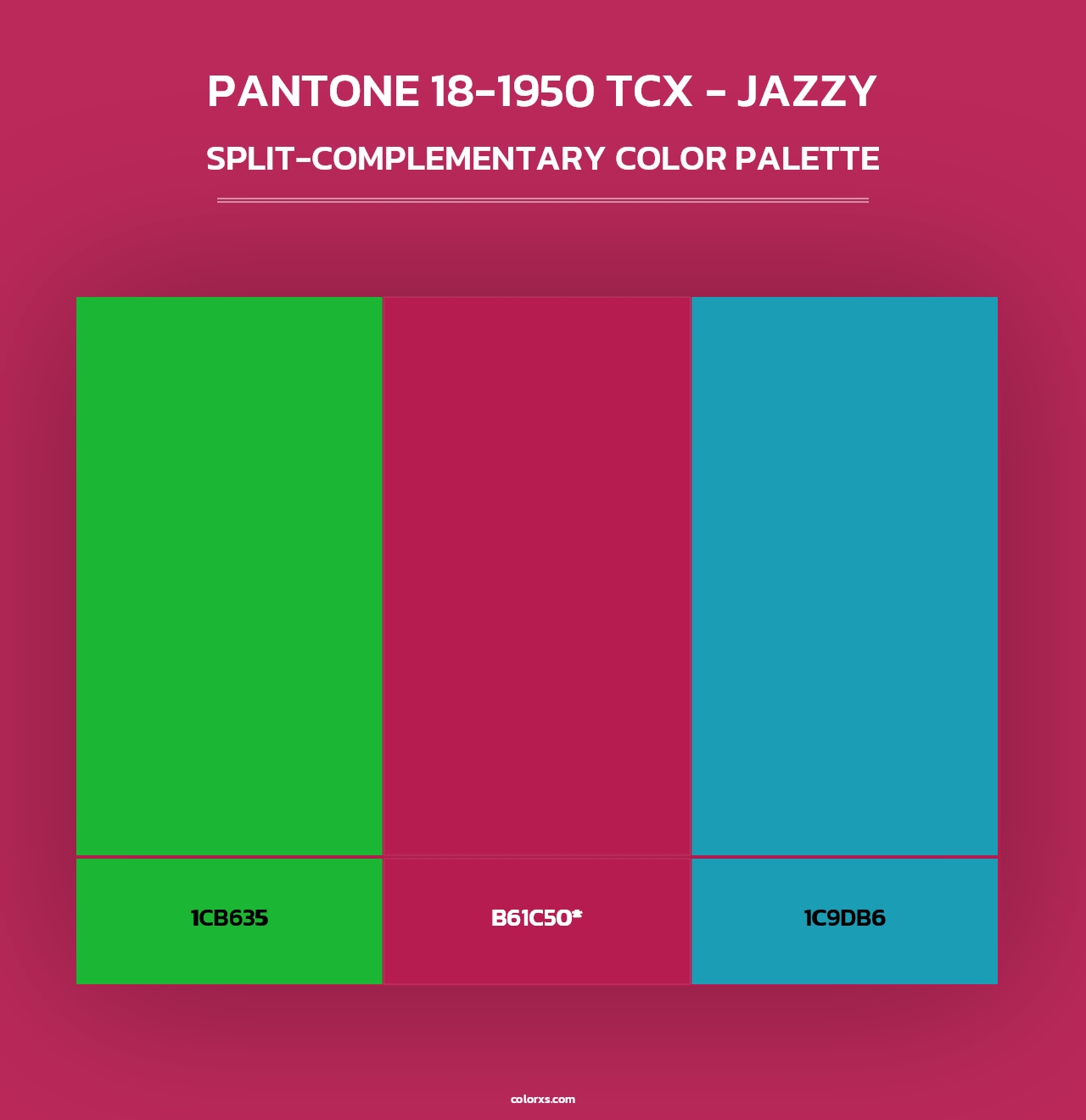 PANTONE 18-1950 TCX - Jazzy - Split-Complementary Color Palette