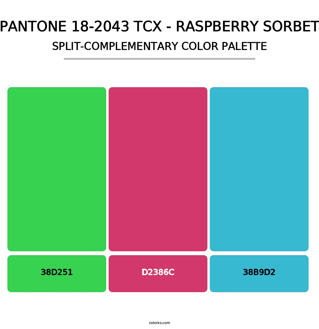 PANTONE 18-2043 TCX - Raspberry Sorbet - Split-Complementary Color Palette