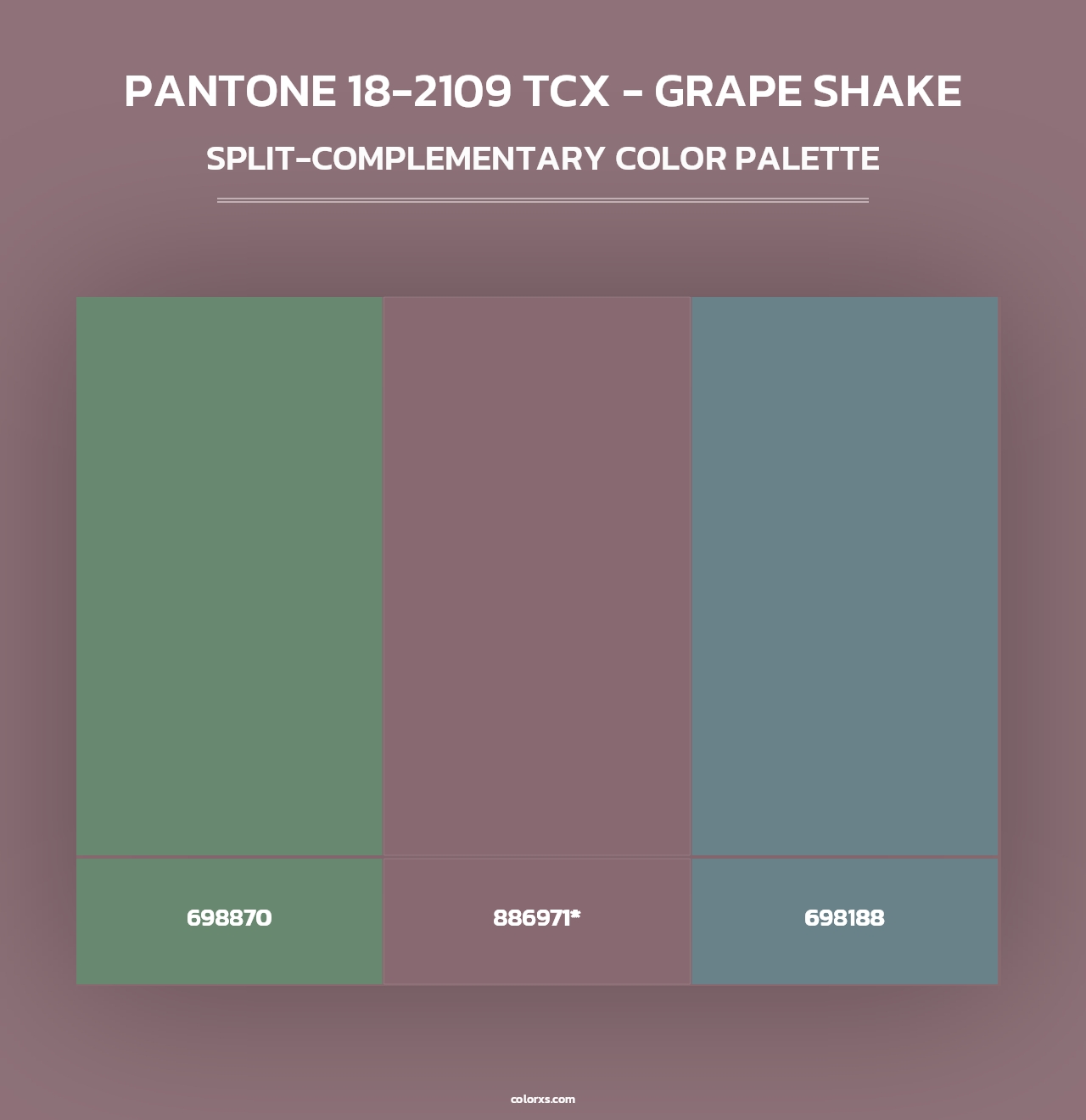 PANTONE 18-2109 TCX - Grape Shake - Split-Complementary Color Palette