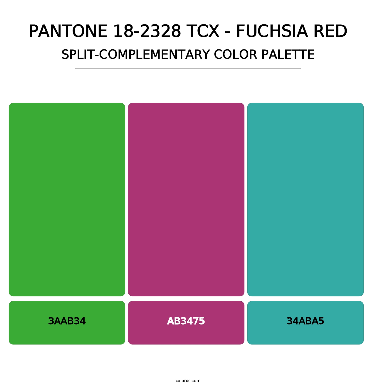 PANTONE 18-2328 TCX - Fuchsia Red - Split-Complementary Color Palette
