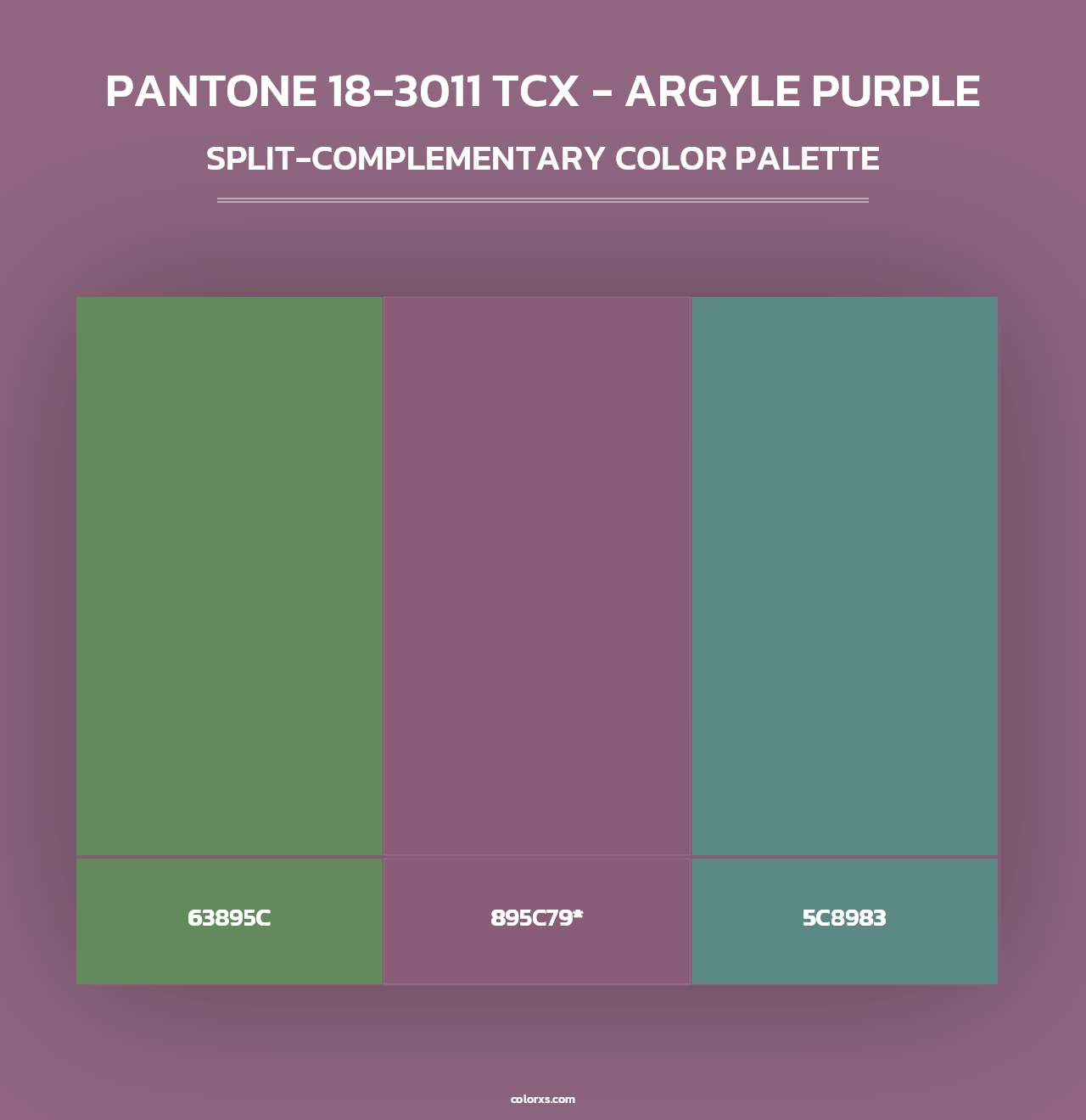 PANTONE 18-3011 TCX - Argyle Purple - Split-Complementary Color Palette