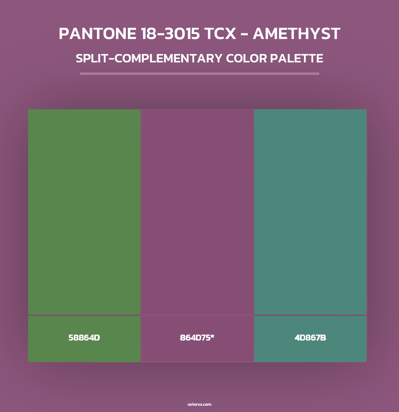 PANTONE 18-3015 TCX - Amethyst - Split-Complementary Color Palette
