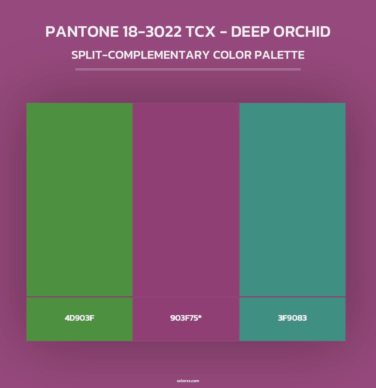 PANTONE 18-3022 TCX - Deep Orchid - Split-Complementary Color Palette