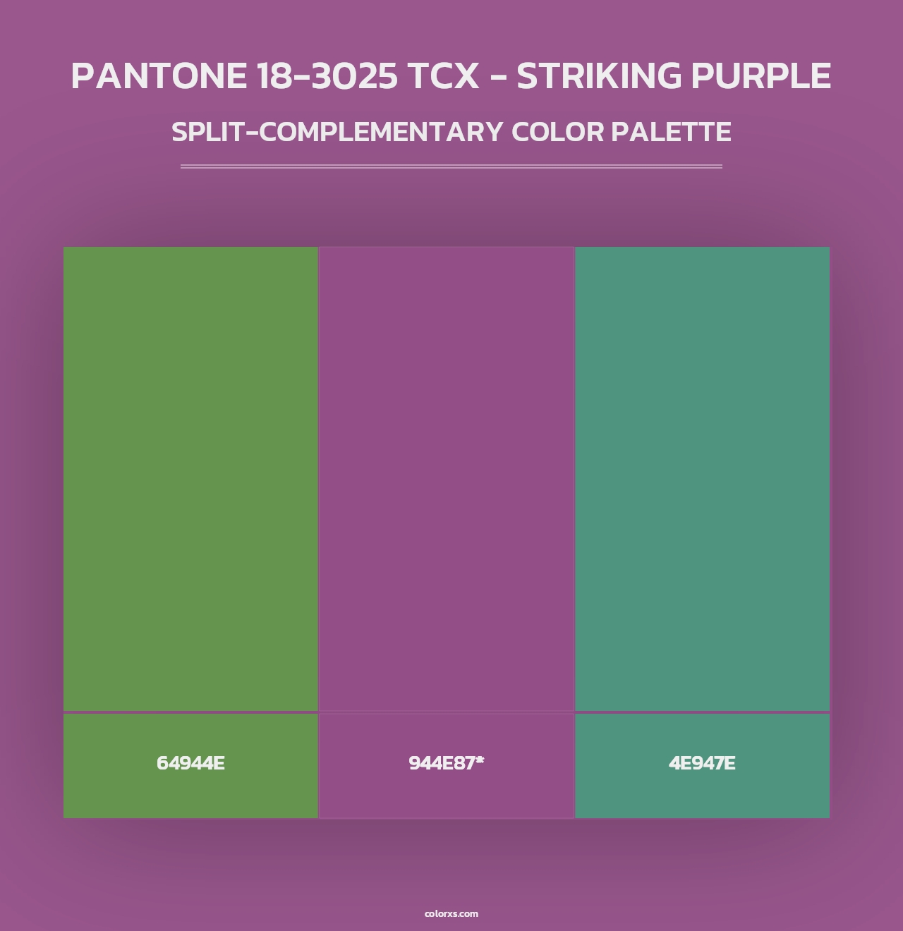 PANTONE 18-3025 TCX - Striking Purple - Split-Complementary Color Palette