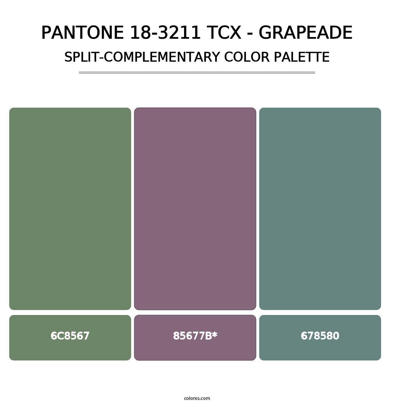 PANTONE 18-3211 TCX - Grapeade - Split-Complementary Color Palette