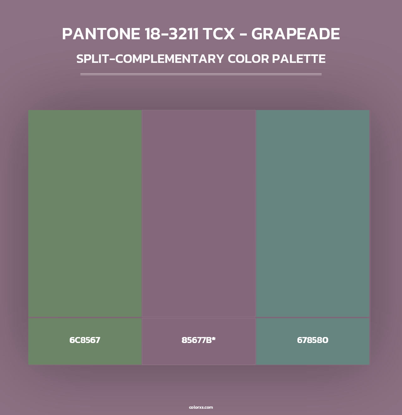 PANTONE 18-3211 TCX - Grapeade - Split-Complementary Color Palette