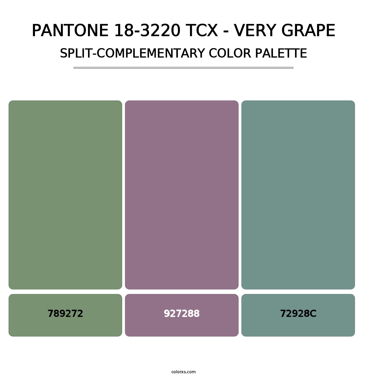 PANTONE 18-3220 TCX - Very Grape - Split-Complementary Color Palette