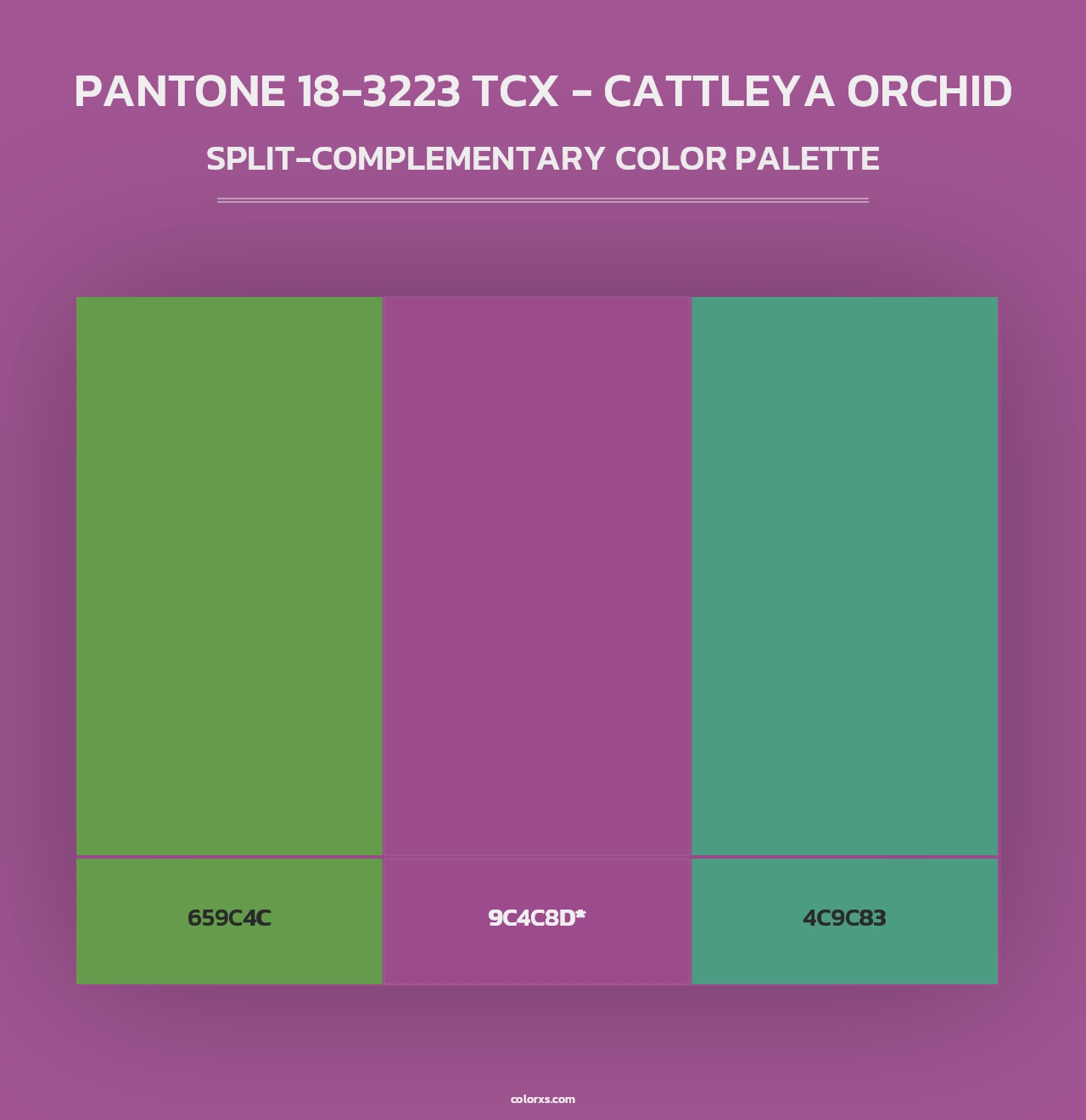 PANTONE 18-3223 TCX - Cattleya Orchid - Split-Complementary Color Palette
