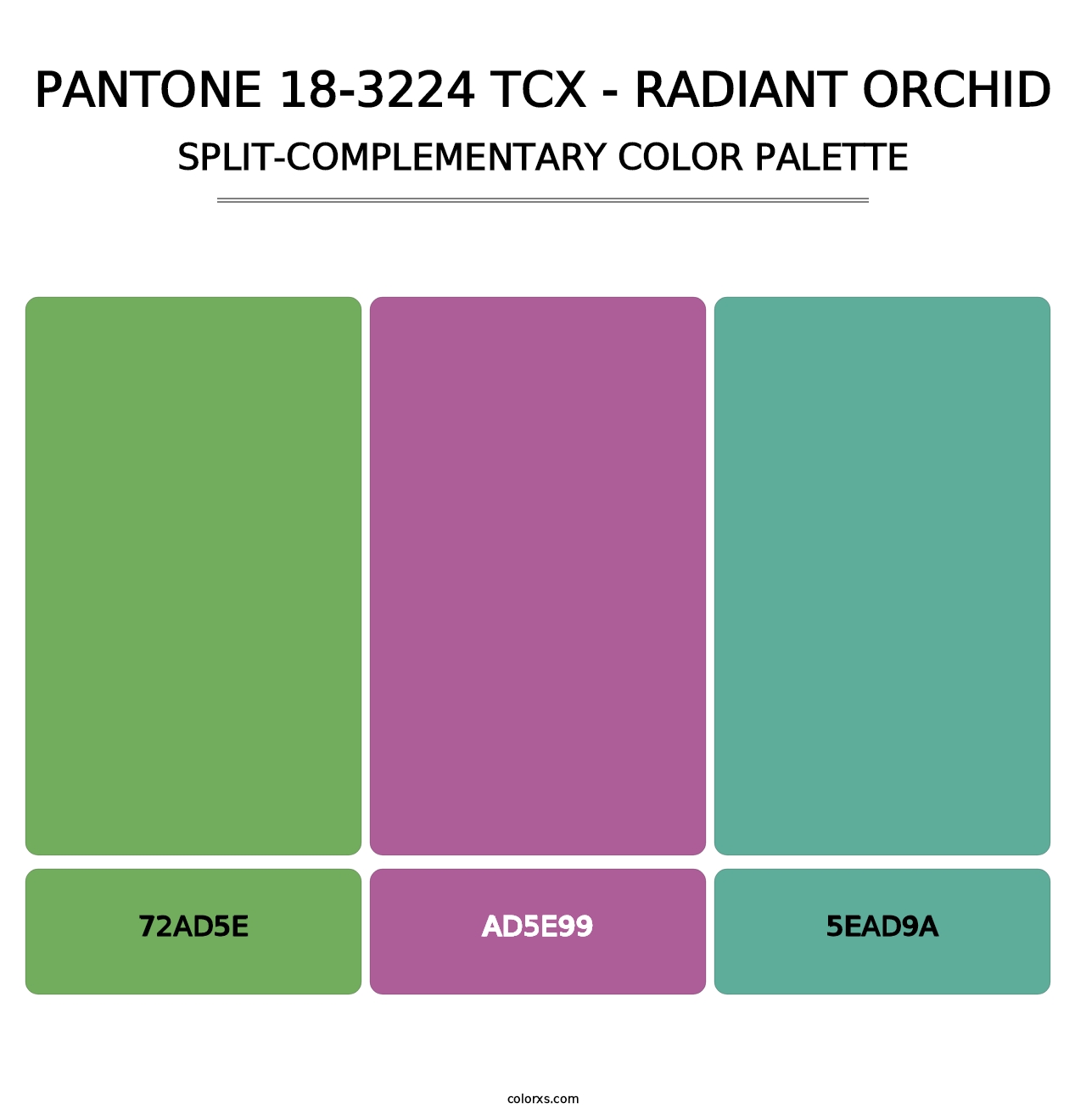 PANTONE 18-3224 TCX - Radiant Orchid - Split-Complementary Color Palette