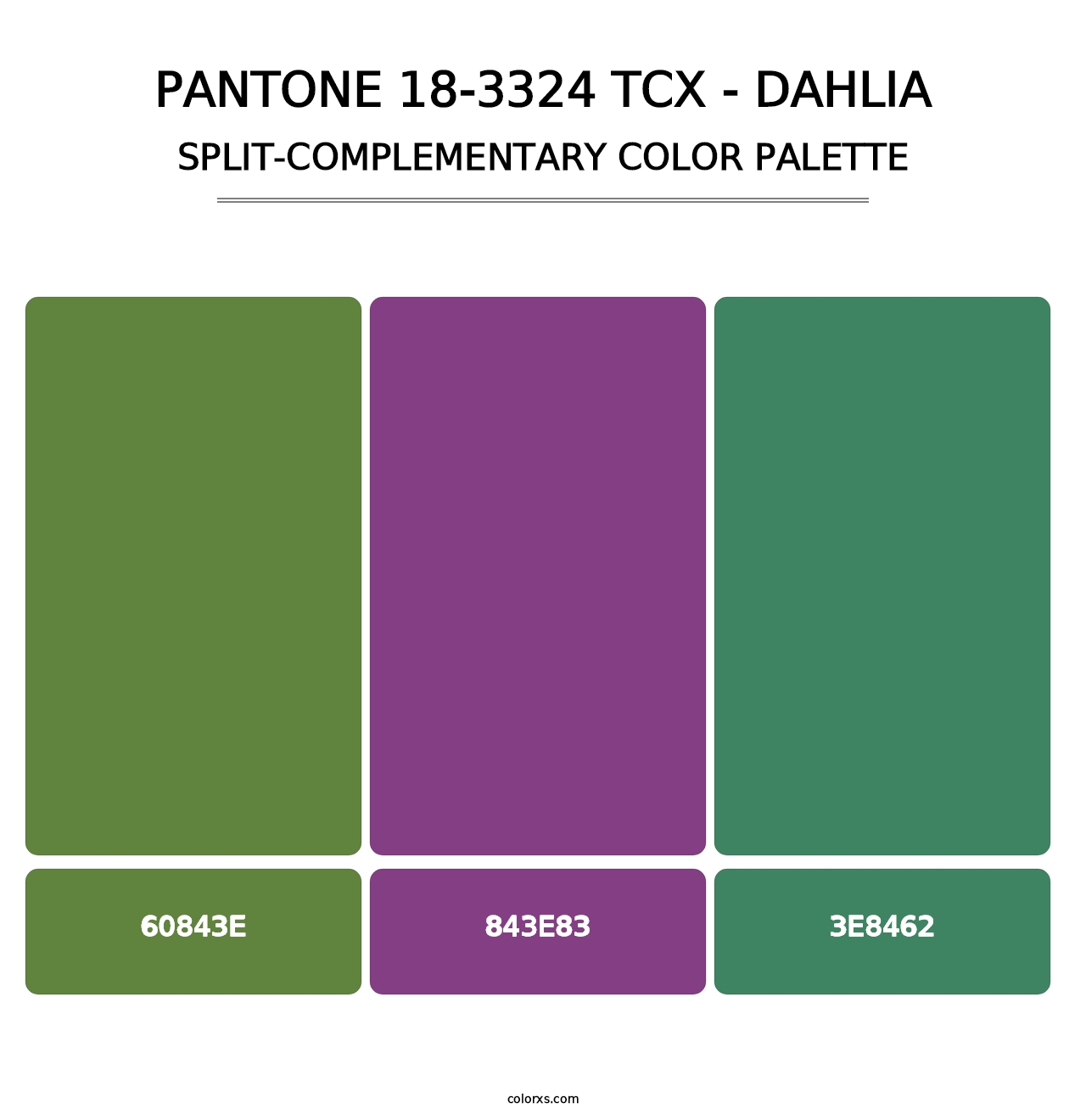 PANTONE 18-3324 TCX - Dahlia - Split-Complementary Color Palette