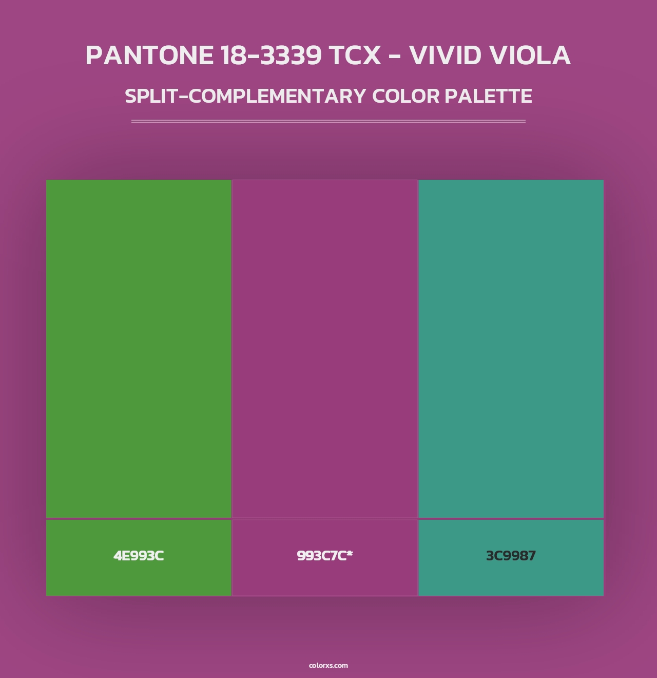 PANTONE 18-3339 TCX - Vivid Viola - Split-Complementary Color Palette