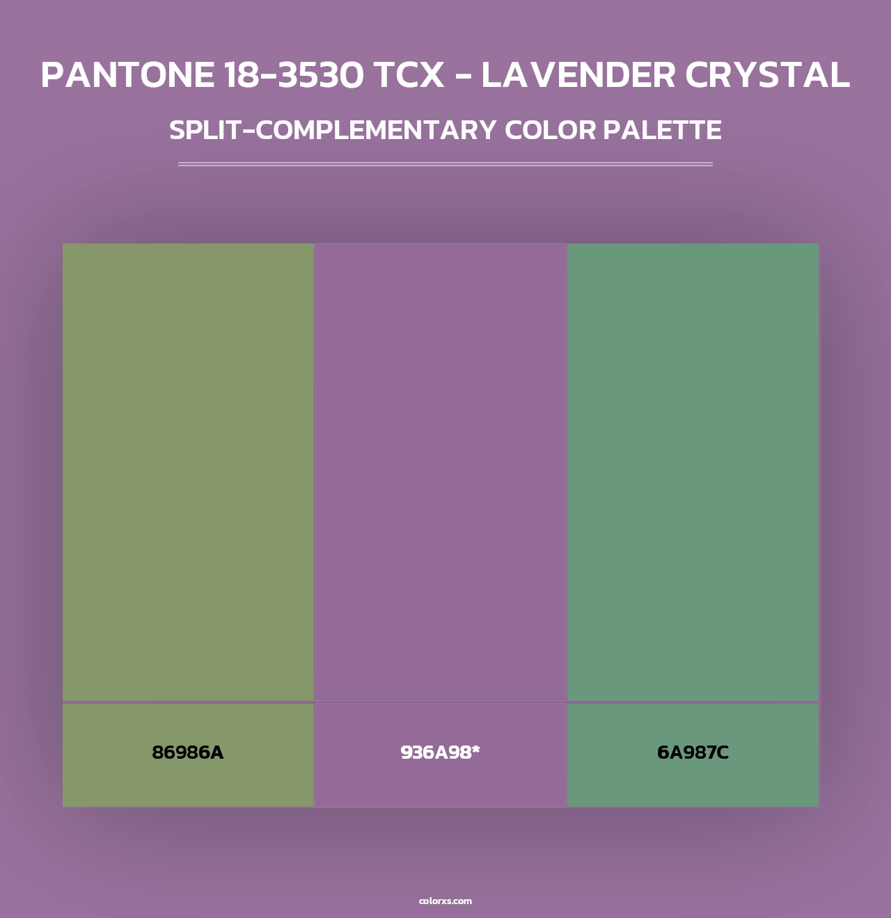 PANTONE 18-3530 TCX - Lavender Crystal - Split-Complementary Color Palette