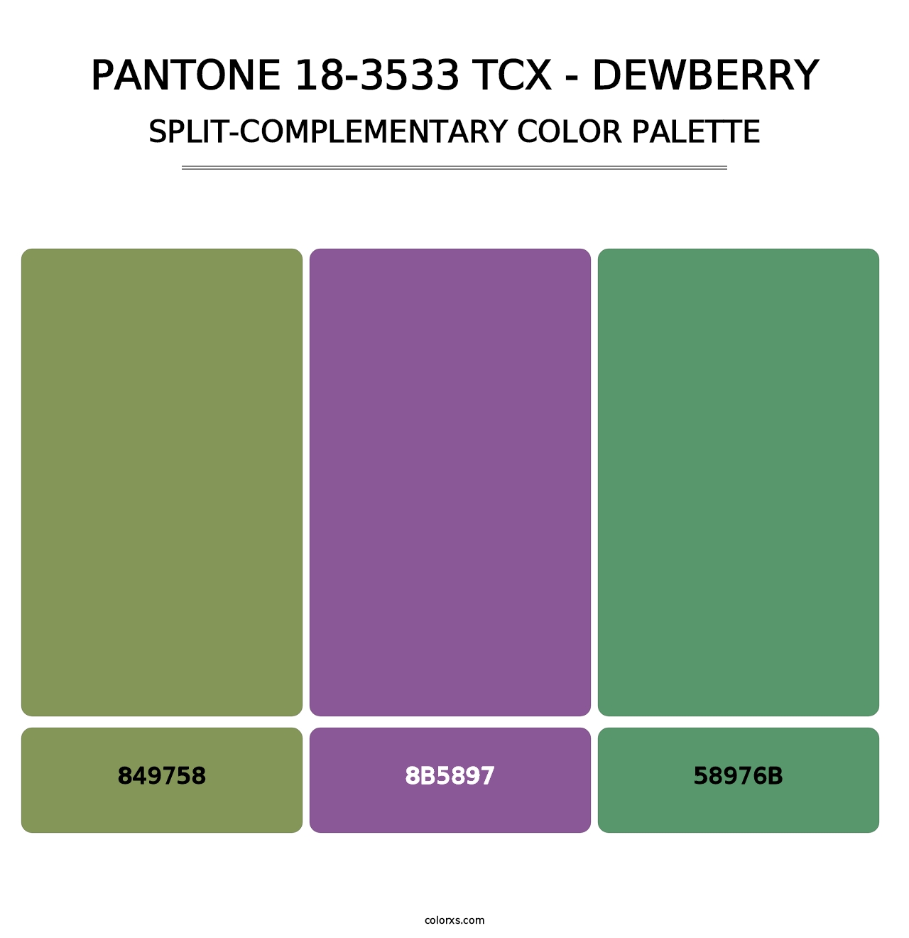 PANTONE 18-3533 TCX - Dewberry - Split-Complementary Color Palette