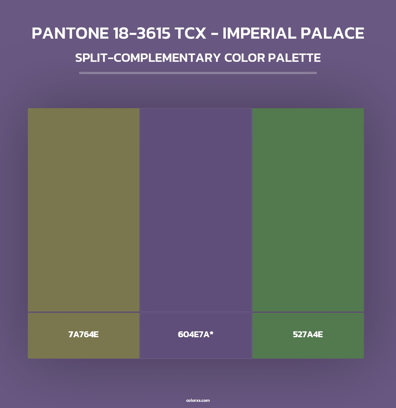 PANTONE 18-3615 TCX - Imperial Palace - Split-Complementary Color Palette