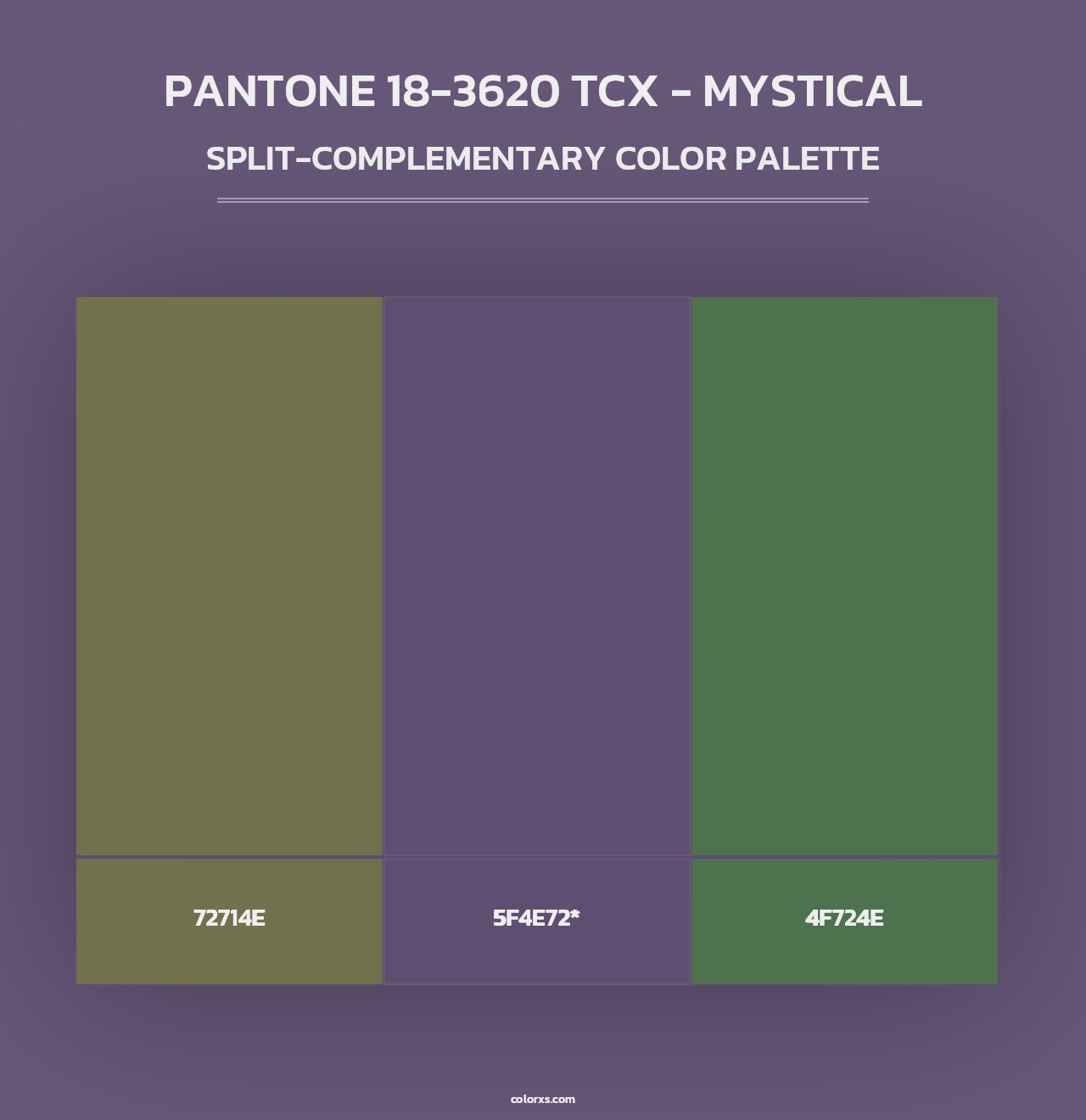 PANTONE 18-3620 TCX - Mystical - Split-Complementary Color Palette