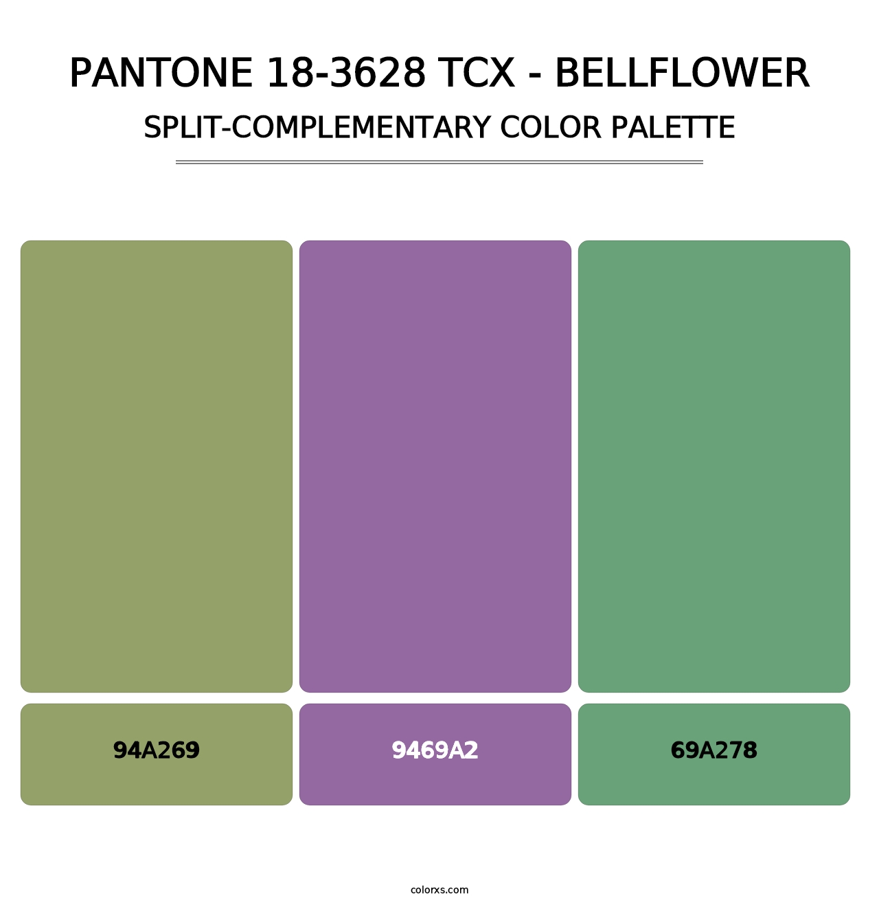 PANTONE 18-3628 TCX - Bellflower - Split-Complementary Color Palette