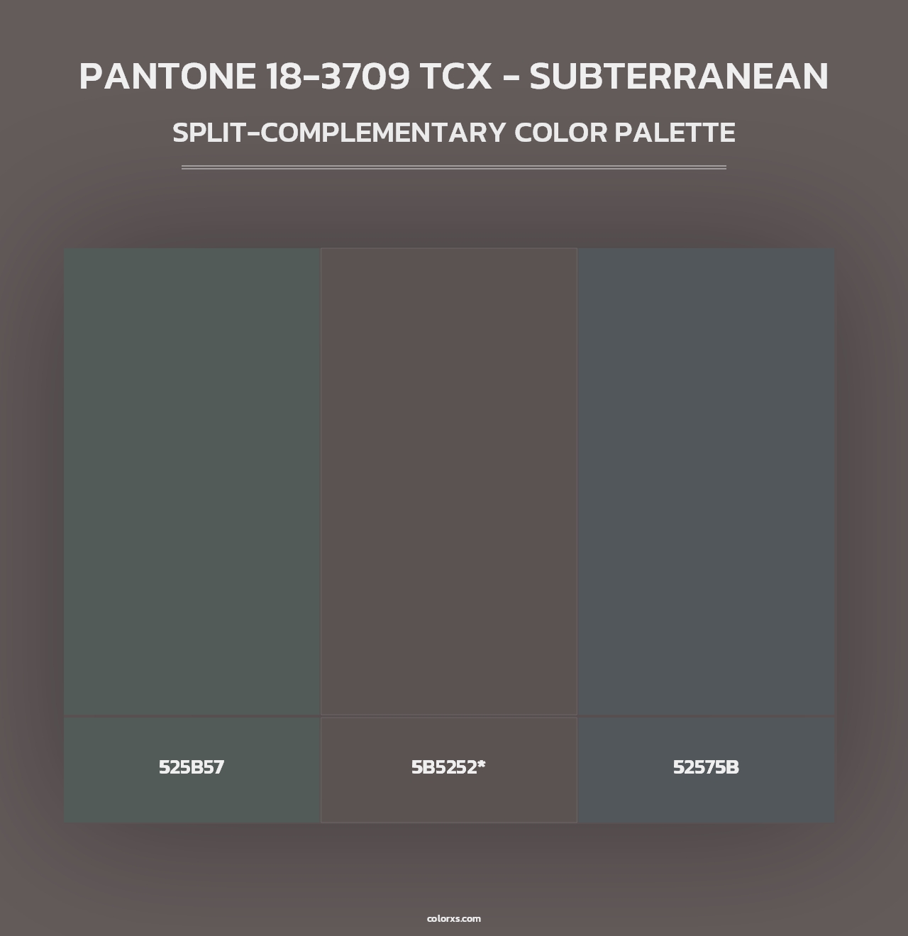 PANTONE 18-3709 TCX - Subterranean - Split-Complementary Color Palette