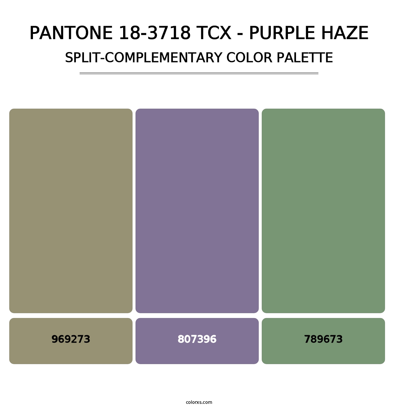 PANTONE 18-3718 TCX - Purple Haze - Split-Complementary Color Palette