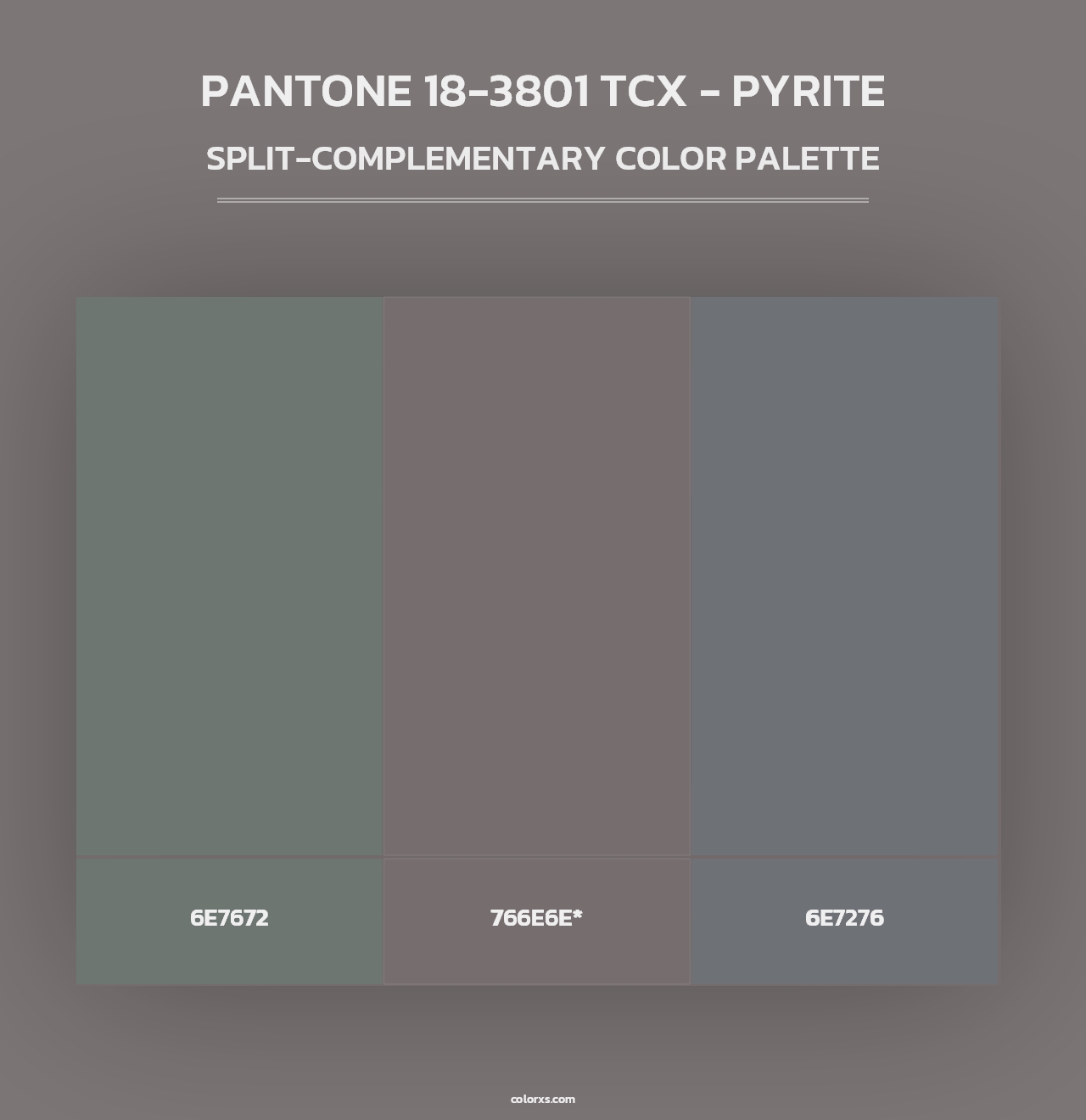 PANTONE 18-3801 TCX - Pyrite - Split-Complementary Color Palette