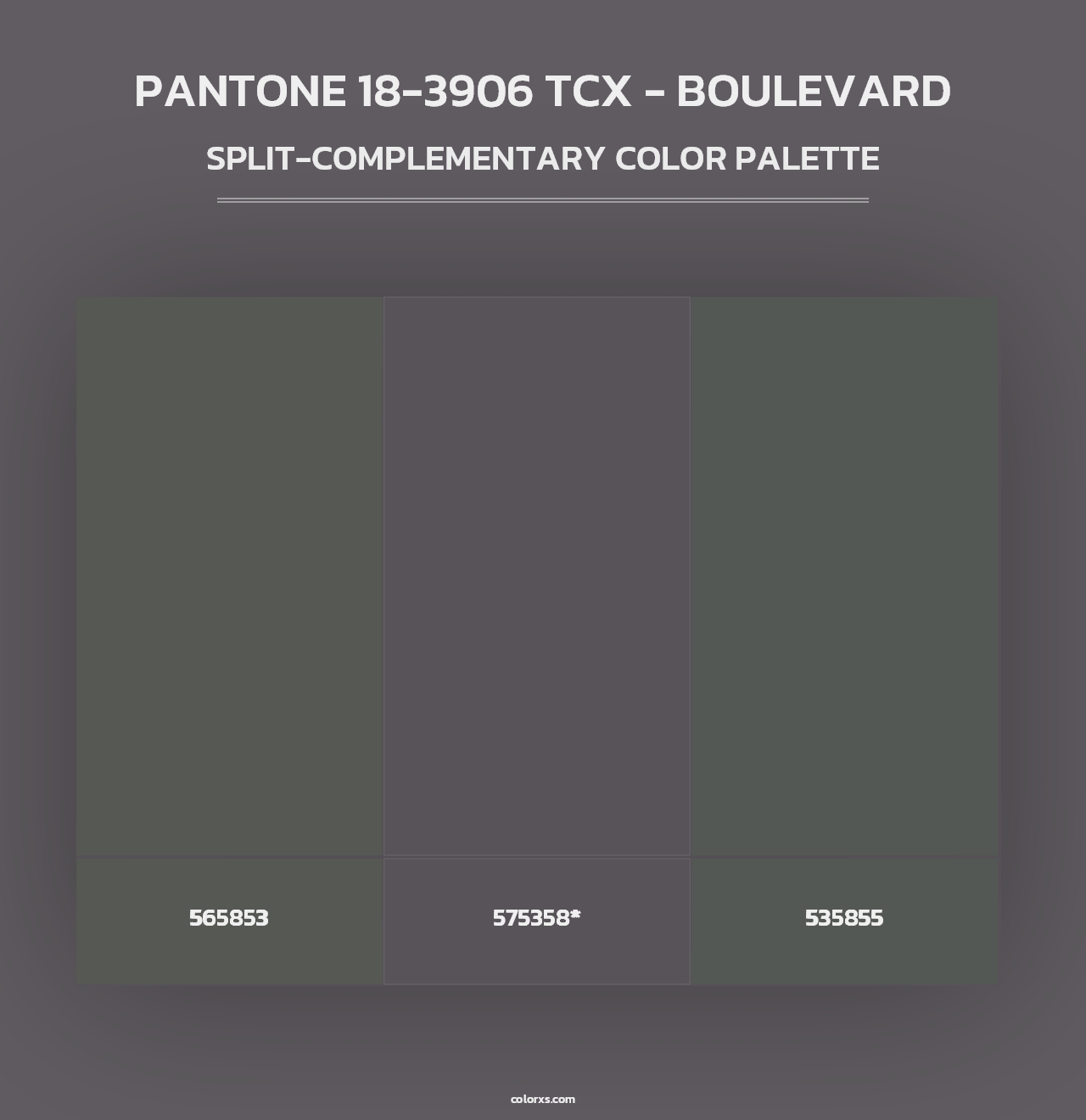 PANTONE 18-3906 TCX - Boulevard - Split-Complementary Color Palette