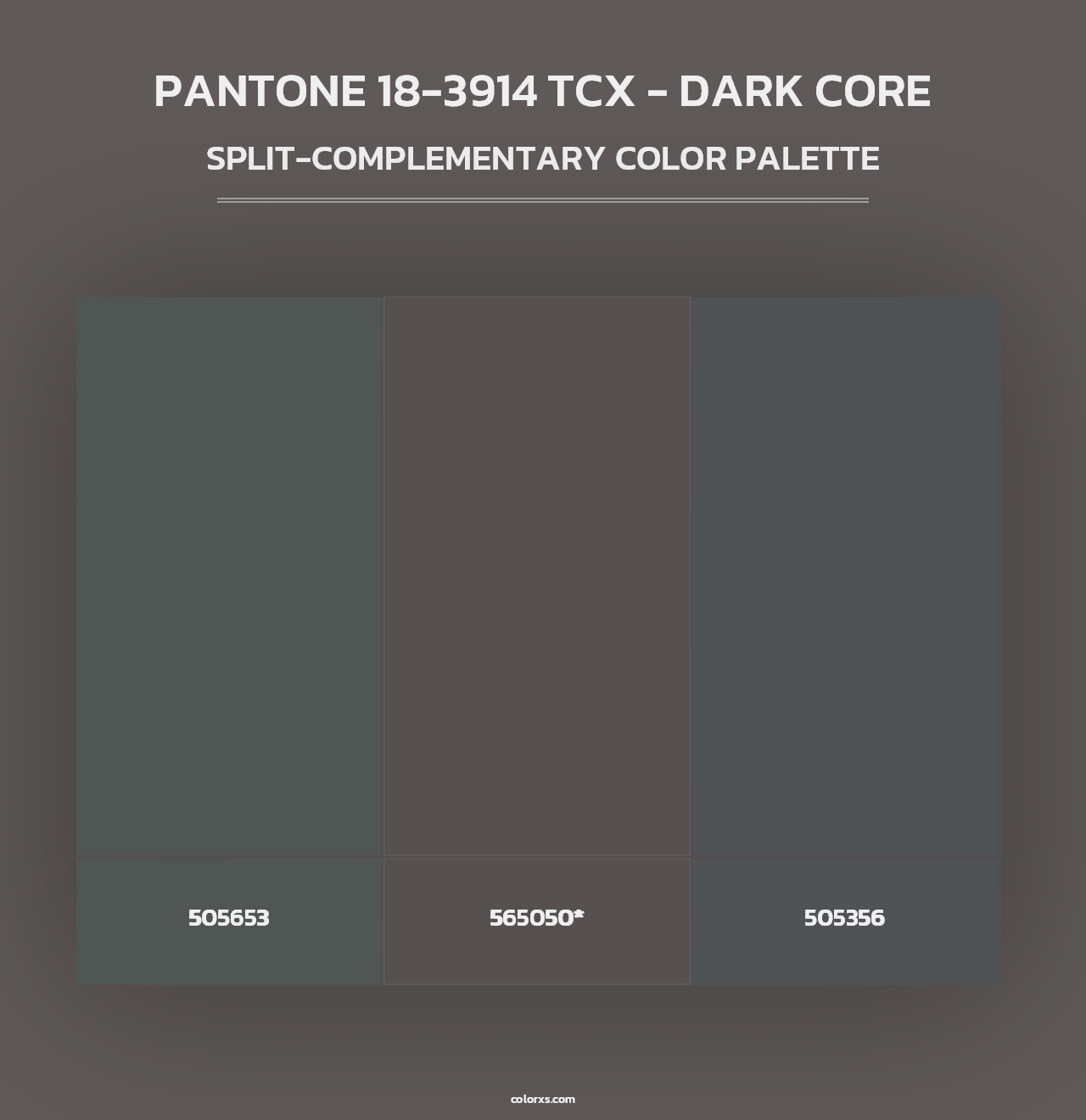 PANTONE 18-3914 TCX - Dark Core - Split-Complementary Color Palette